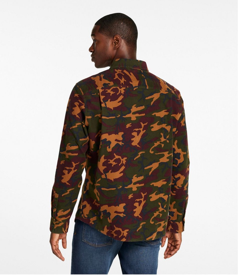 L.L.Bean | Men's Bean's Moleskin Shirt, Slightly Fitted Untucked Fit, Print