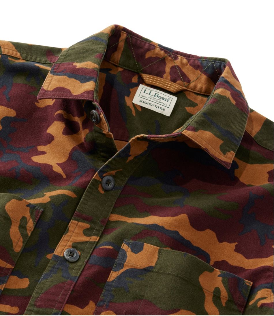L.L.Bean | Men's Bean's Moleskin Shirt, Slightly Fitted Untucked Fit, Print