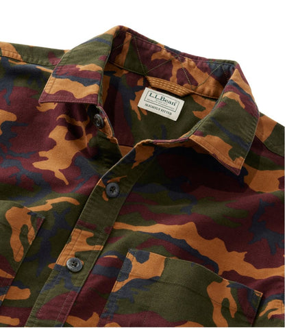 L.L.Bean | Men's Bean's Moleskin Shirt, Slightly Fitted Untucked Fit, Print