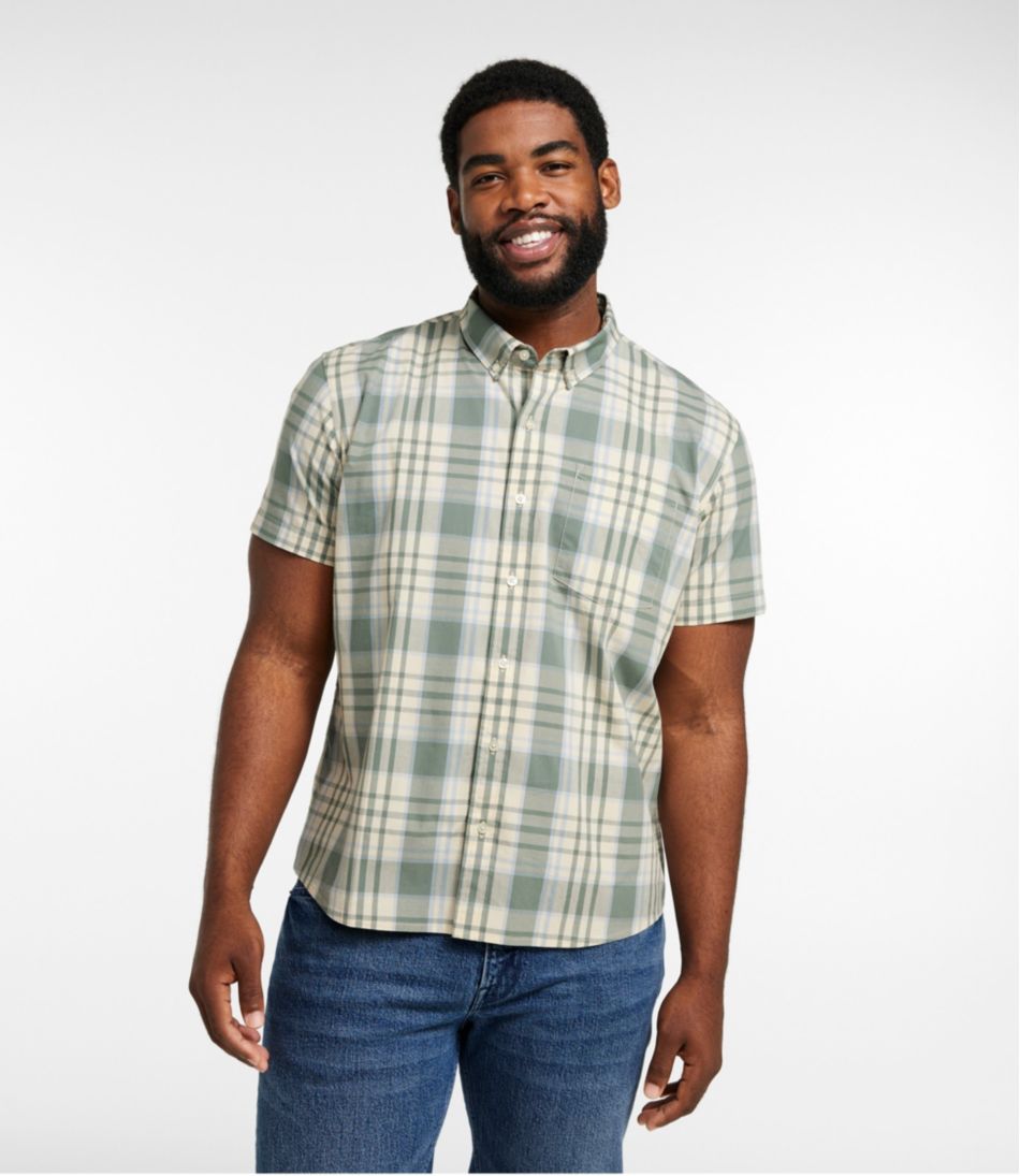 L.L.Bean | Men's Signature Stretch Poplin Shirt, Short-Sleeve, Slim Fit