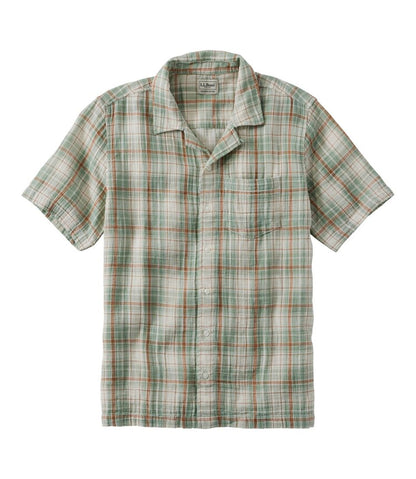 L.L.Bean | Men's Cloud Gauze Shirt, Short-Sleeve, Slightly Fitted Untucked Fit, Plaid
