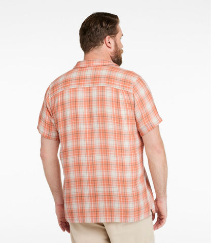 L.L.Bean | Men's Cloud Gauze Shirt, Short-Sleeve, Slightly Fitted Untucked Fit, Plaid