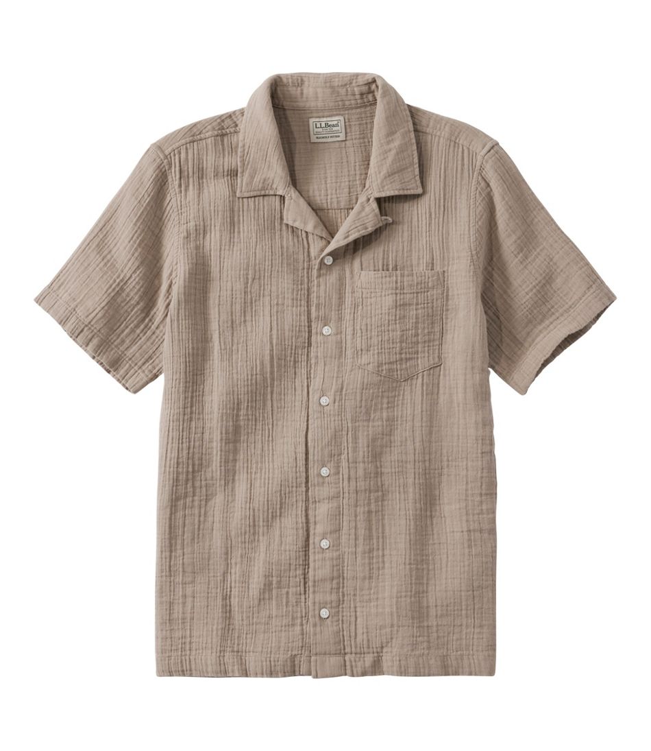 L.L.Bean | Men's Cloud Gauze Shirt, Short-Sleeve, Slightly Fitted Untucked Fit