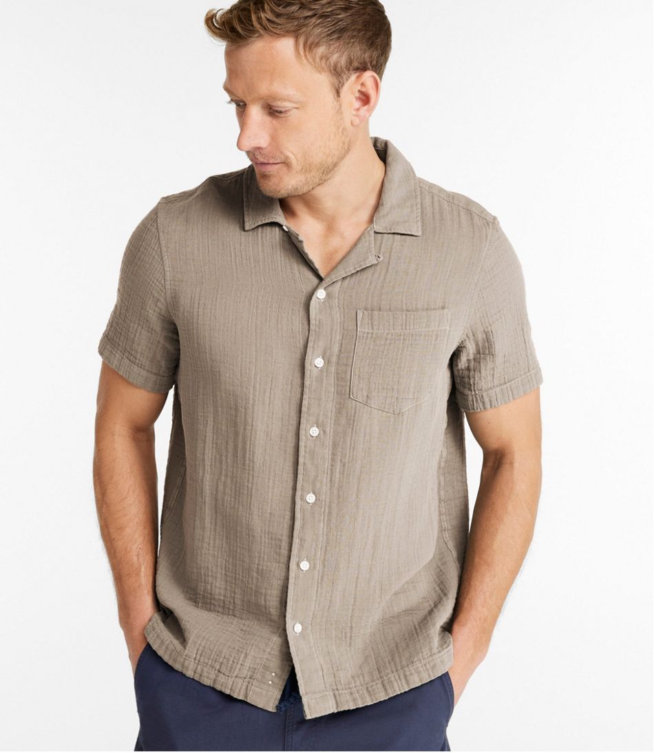 L.L.Bean | Men's Cloud Gauze Shirt, Short-Sleeve, Slightly Fitted Untucked Fit