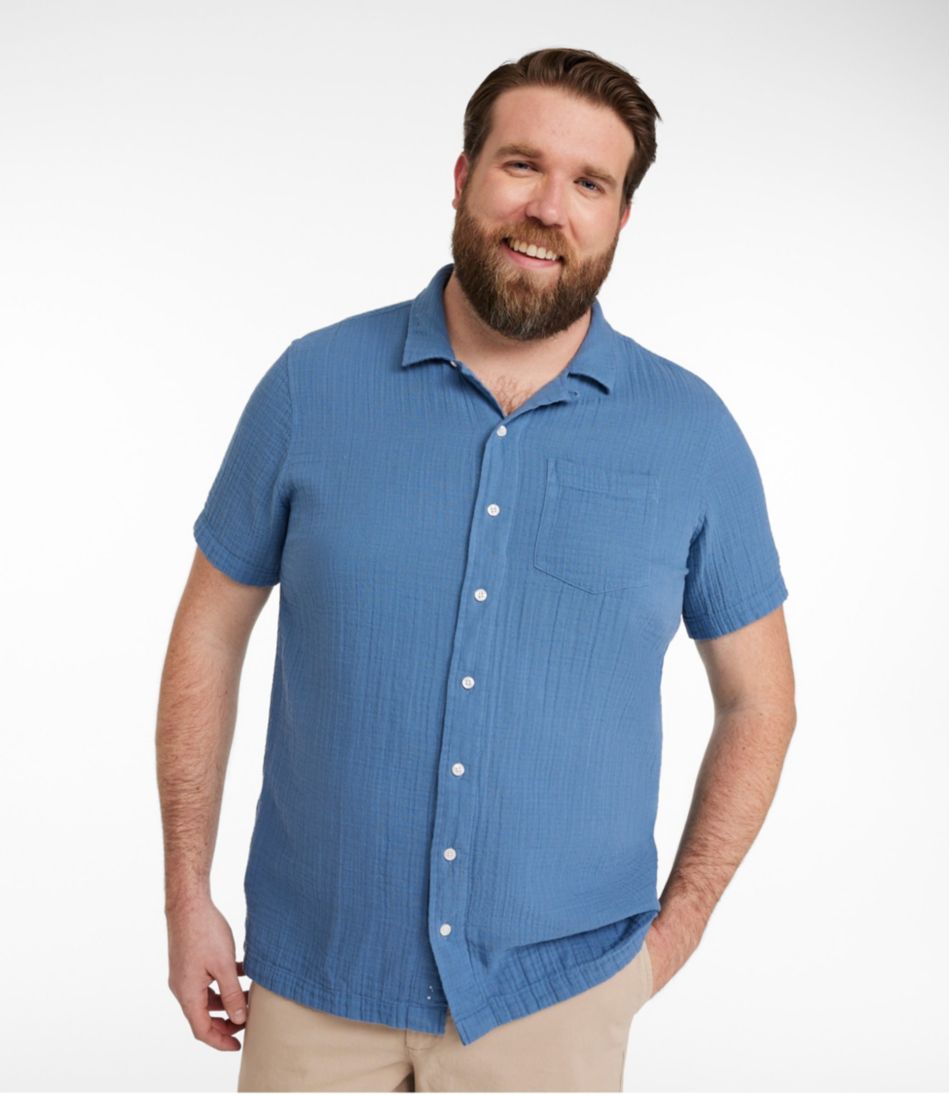 L.L.Bean | Men's Cloud Gauze Shirt, Short-Sleeve, Slightly Fitted Untucked Fit