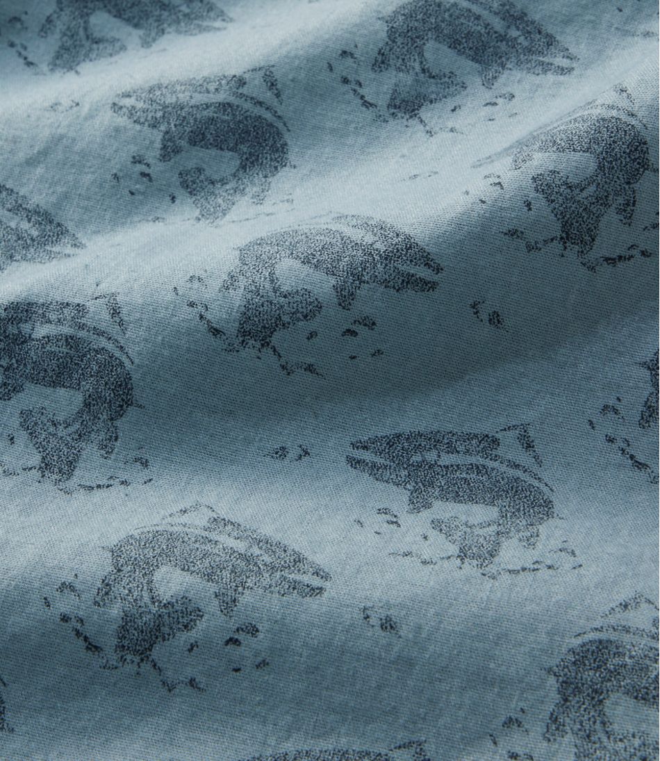 L.L.Bean | Men's Stonecoast Hemp Shirt, Short-Sleeve, Slightly Fitted Untucked Fit, Print