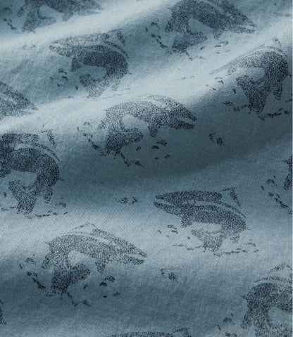 L.L.Bean | Men's Stonecoast Hemp Shirt, Short-Sleeve, Slightly Fitted Untucked Fit, Print