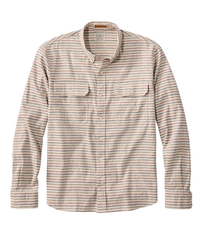 L.L.Bean | Men's Stonecoast Hemp Shirt, Long-Sleeve, Slightly Fitted Untucked Fit, Stripe