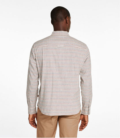 L.L.Bean | Men's Stonecoast Hemp Shirt, Long-Sleeve, Slightly Fitted Untucked Fit, Stripe