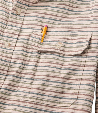 L.L.Bean | Men's Stonecoast Hemp Shirt, Long-Sleeve, Slightly Fitted Untucked Fit, Stripe