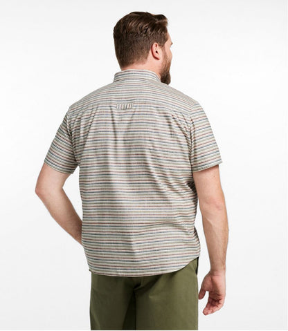 L.L.Bean | Men's Stonecoast Hemp Shirt, Short-Sleeve, Slightly Fitted Untucked Fit, Stripe