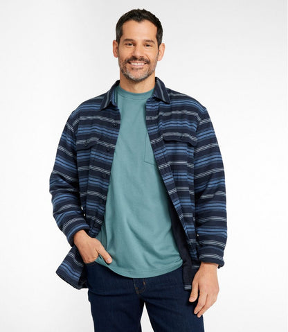 L.L.Bean | Men's Fleece-Lined Flannel Shirt, Traditional Fit, Stripe