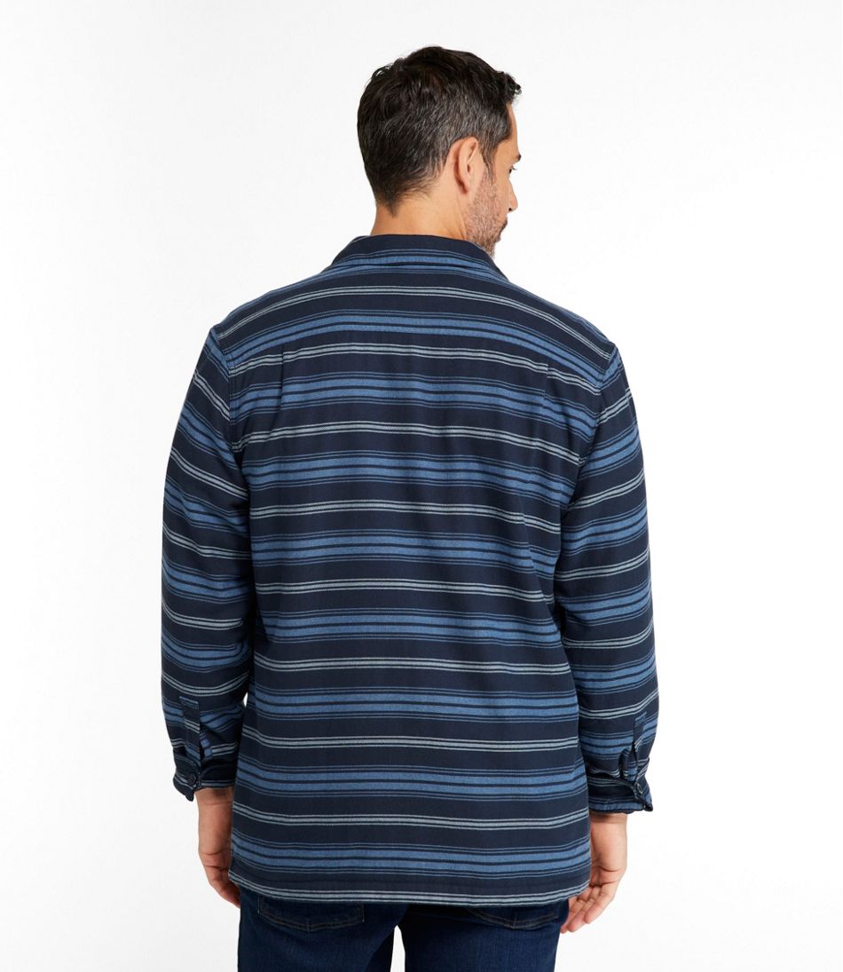 L.L.Bean | Men's Fleece-Lined Flannel Shirt, Traditional Fit, Stripe