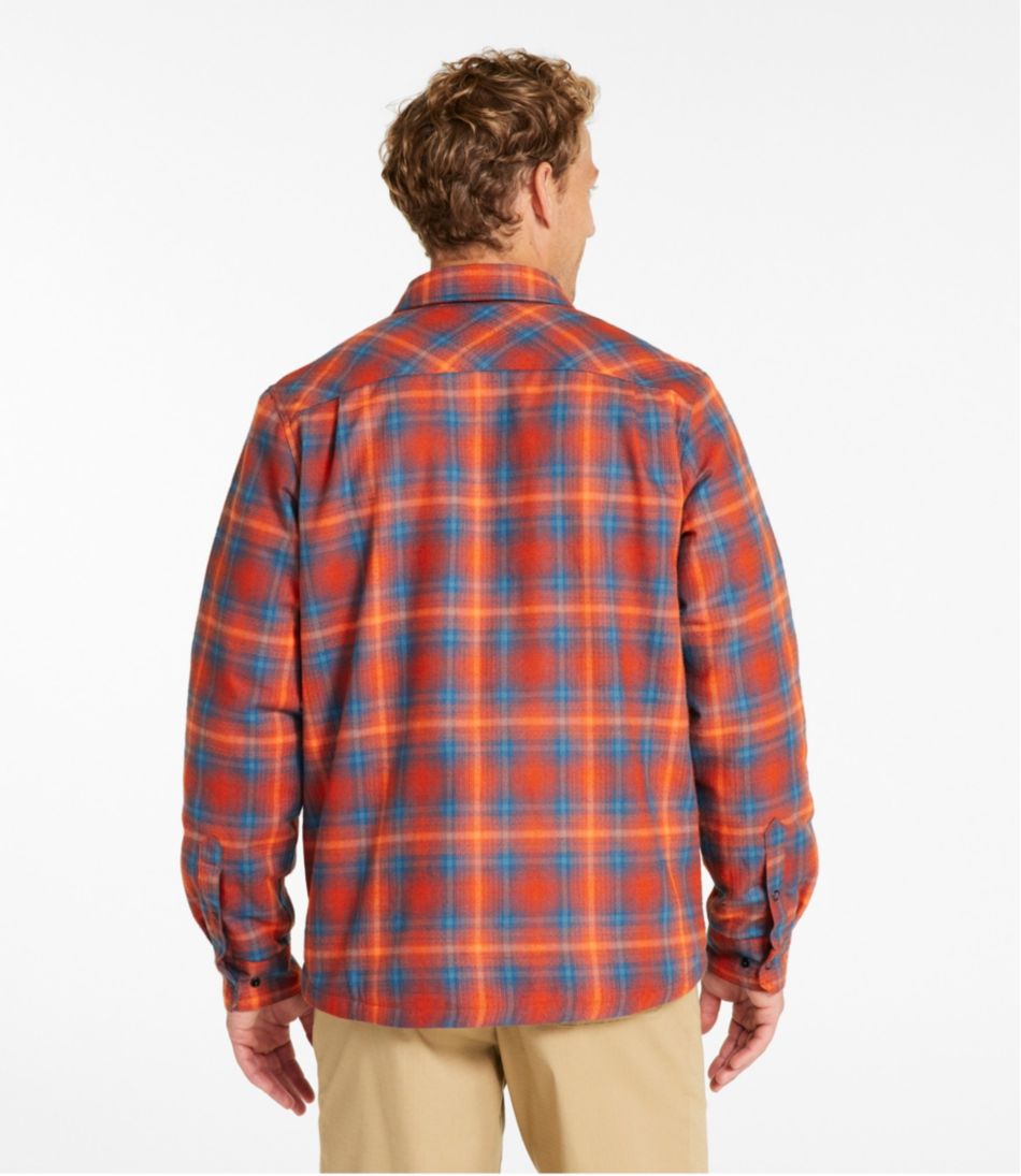 L.L.Bean | Men's Katahdin Performance Flannel Shirt-Jacket, Hi-Pile Fleece-Lined Plaid