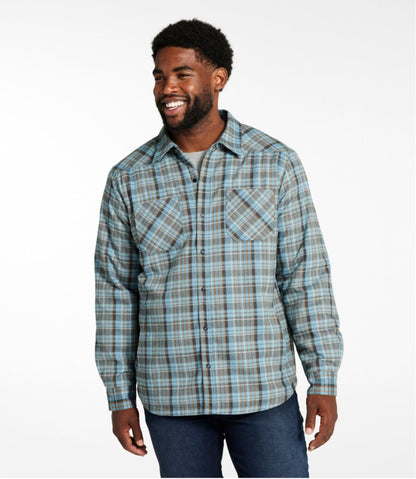 L.L.Bean | Men's Katahdin Performance Flannel Shirt-Jacket, Hi-Pile Fleece-Lined Plaid