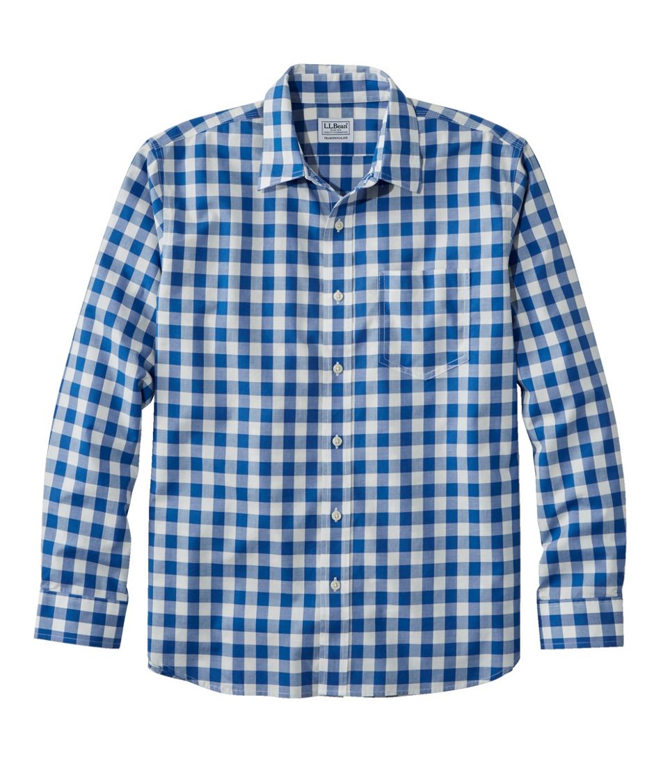 L.L.Bean | Men's Bean's Wrinkle-Free Everyday Shirt, Traditional Untucked Fit, Plaid, Long-Sleeve