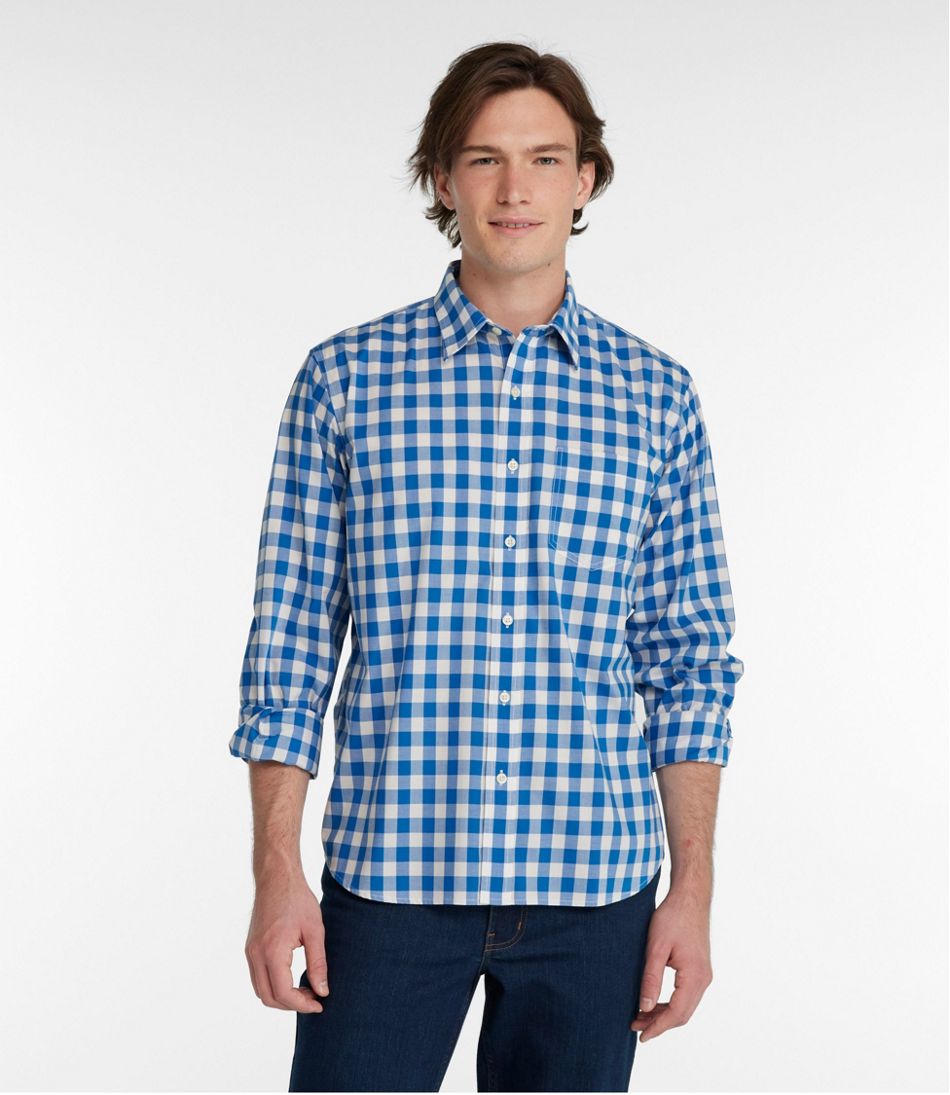 L.L.Bean | Men's Bean's Wrinkle-Free Everyday Shirt, Traditional Untucked Fit, Plaid, Long-Sleeve