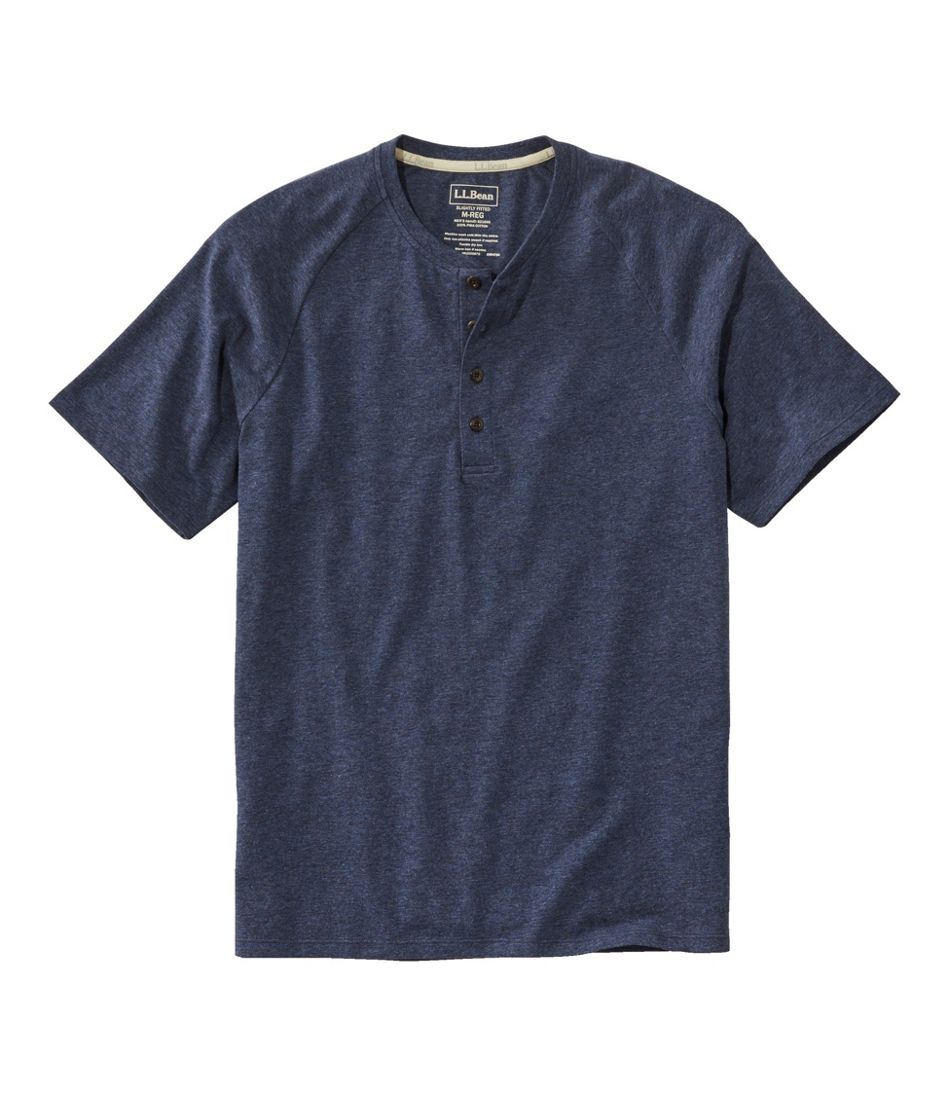 L.L.Bean | Men's Comfort Stretch Pima Tee Shirt, Short-Sleeve Henley