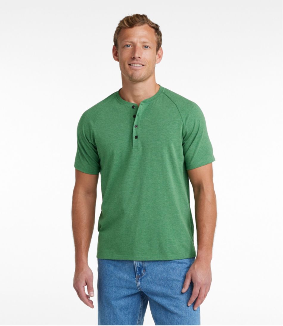 L.L.Bean | Men's Comfort Stretch Pima Tee Shirt, Short-Sleeve Henley