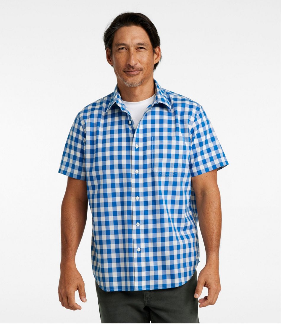 L.L.Bean | Men's Bean's Wrinkle-Free Everyday Shirt, Traditional Untucked Fit, Plaid, Short-Sleeve