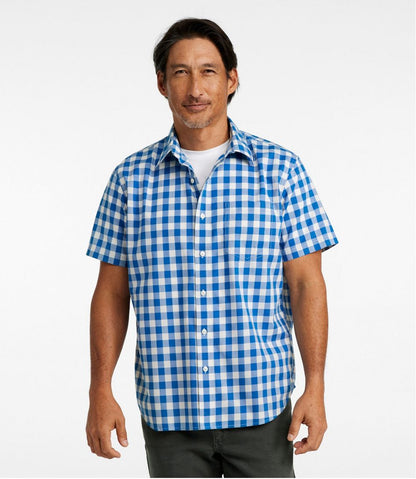 L.L.Bean | Men's Bean's Wrinkle-Free Everyday Shirt, Traditional Untucked Fit, Plaid, Short-Sleeve