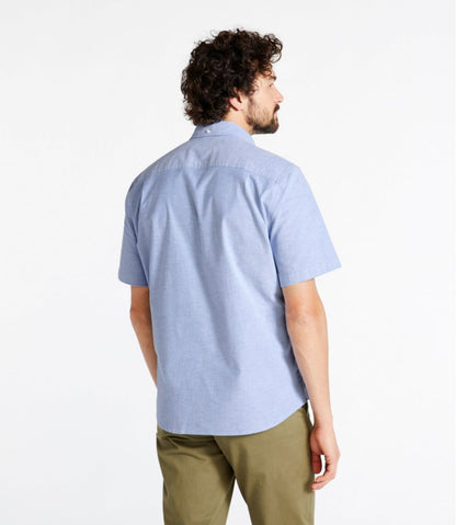 L.L.Bean | Men's Comfort Stretch® Oxford Shirt, Slightly Fitted Untucked Fit, Short-Sleeve