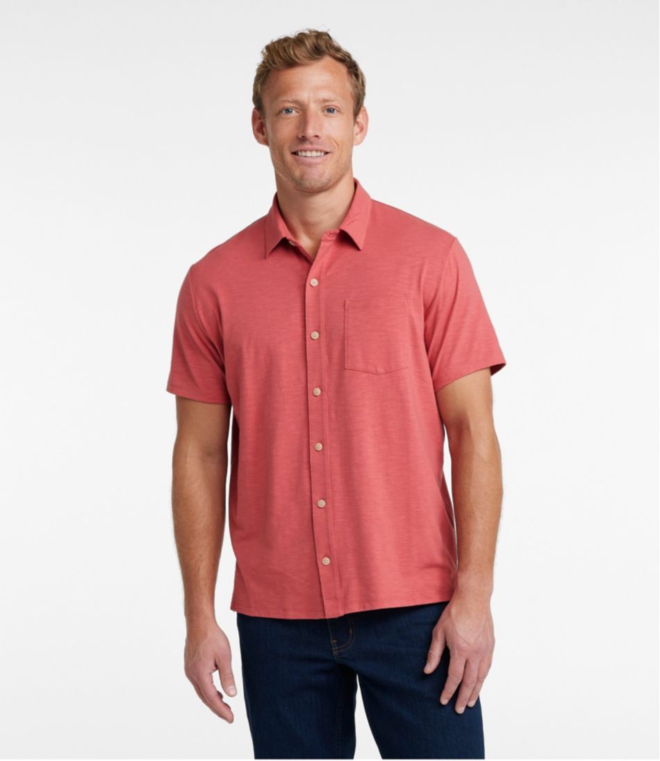 L.L.Bean | Men's Lakewashed Performance Shirts, Button-Front Shirt, Short-Sleeve