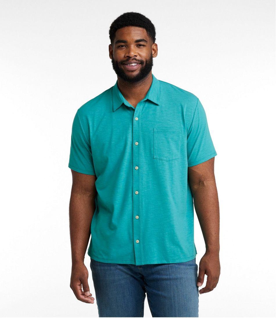 L.L.Bean | Men's Lakewashed Performance Shirts, Button-Front Shirt, Short-Sleeve