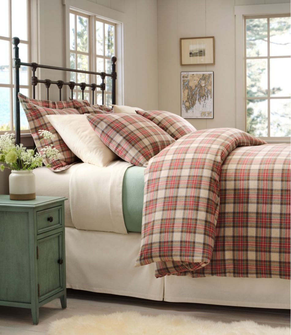 L.L.Bean | Heritage Chamois Flannel Comforter Cover Collection, Plaid