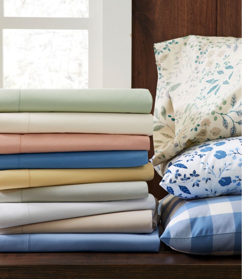 L.L.Bean | 280-Thread-Count Pima Cotton Percale Sheet, Flat