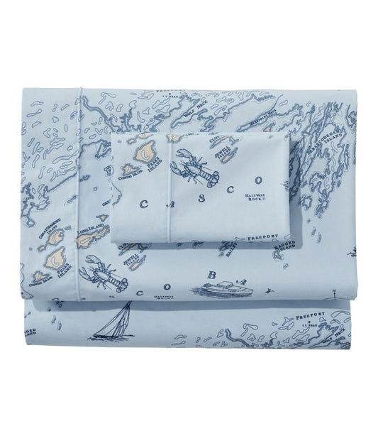 L.L.Bean | Nautical Map Percale Sheet Collection
