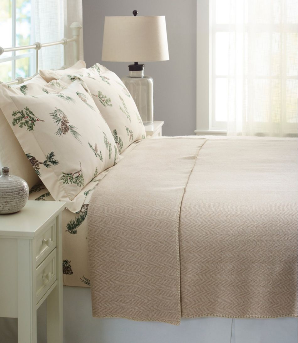 L.L.Bean | Washable Wool Blanket, Herringbone