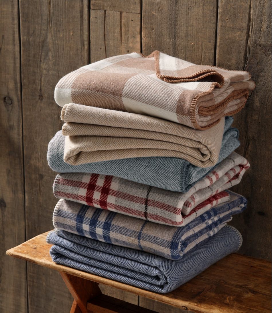 L.L.Bean | Washable Wool Blanket, Herringbone