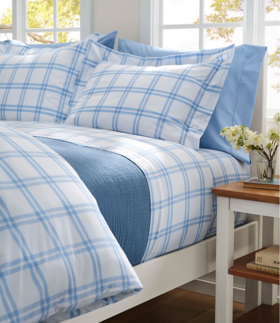 L.L.Bean | 280-Thread-Count Pima Percale Sheet Collection, Windowpane