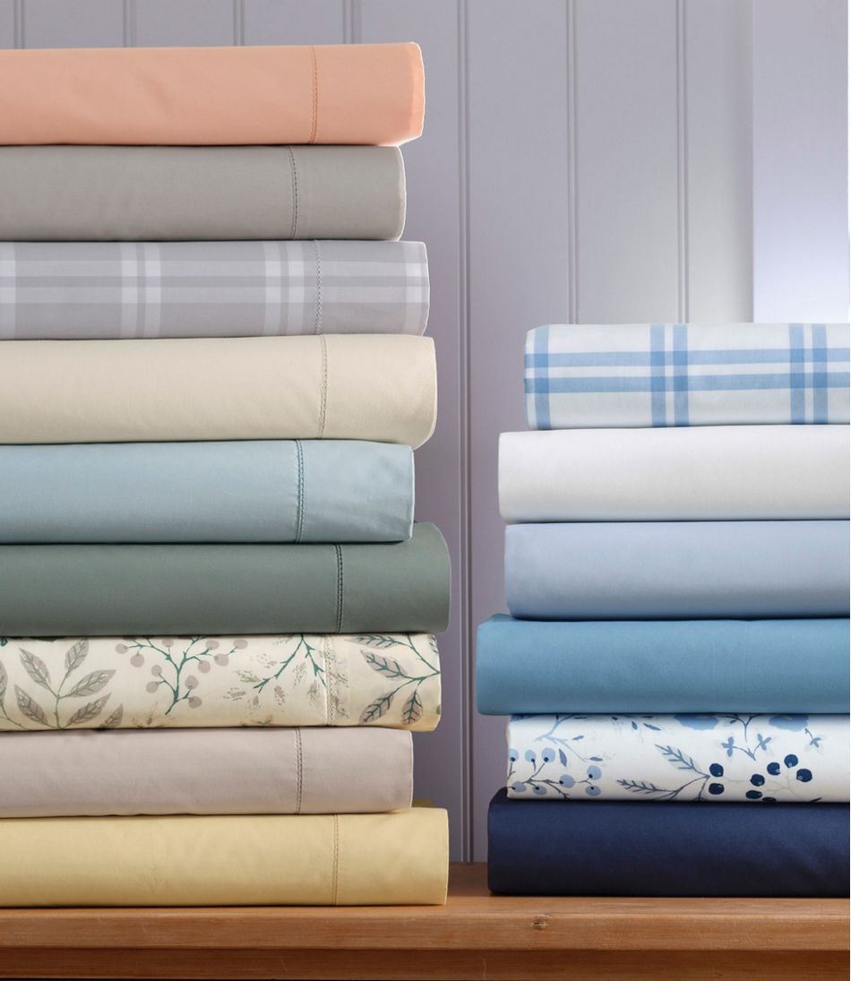 L.L.Bean | 280-Thread-Count Pima Percale Sheet Collection, Windowpane