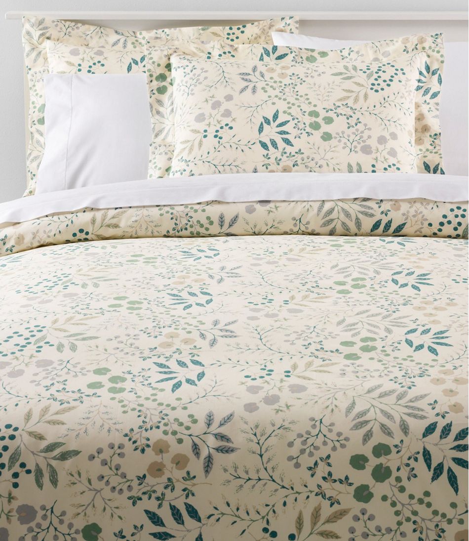 L.L.Bean | 280-Thread-Count Pima Cotton Percale Comforter Cover Collection, Print