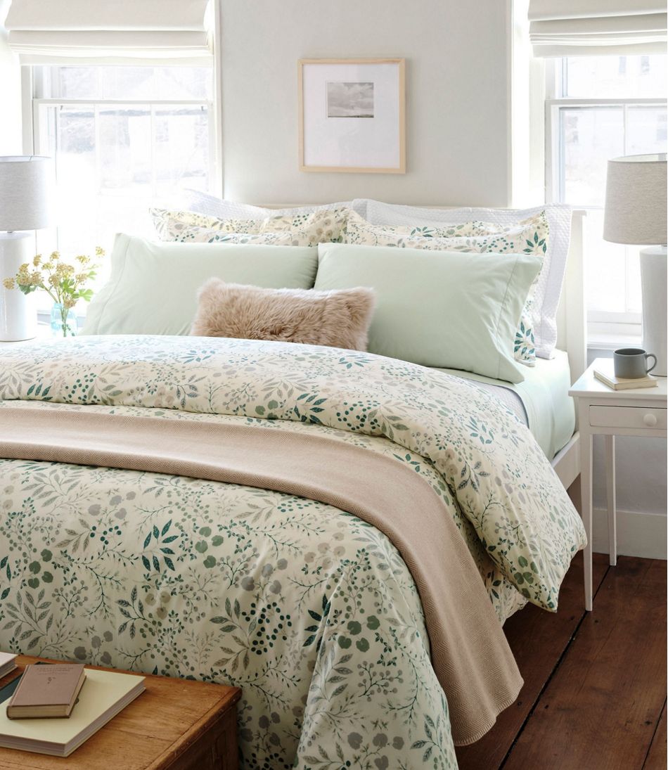 L.L.Bean | 280-Thread-Count Pima Cotton Percale Comforter Cover Collection, Print