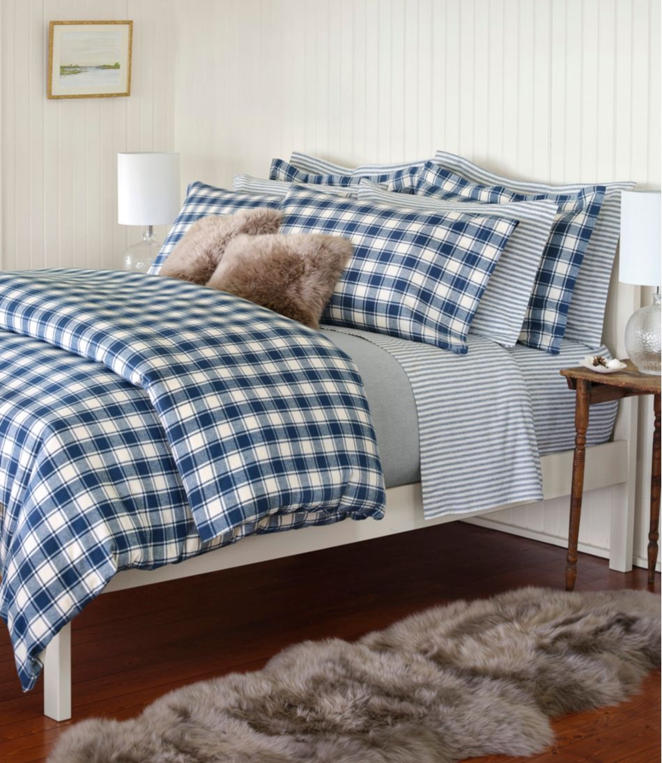L.L.Bean | Ultrasoft Comfort Flannel Comforter Cover Collection, Check