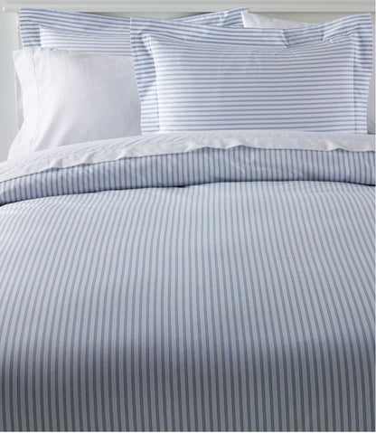L.L.Bean | Premium Egyptian Percale Comforter Cover Collection, Stripe
