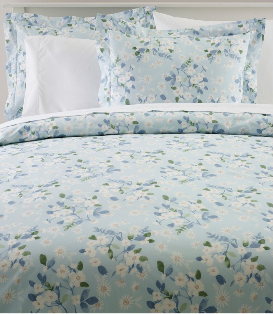 L.L.Bean | Premium Egyptian Percale Comforter Cover Collection, Daisy
