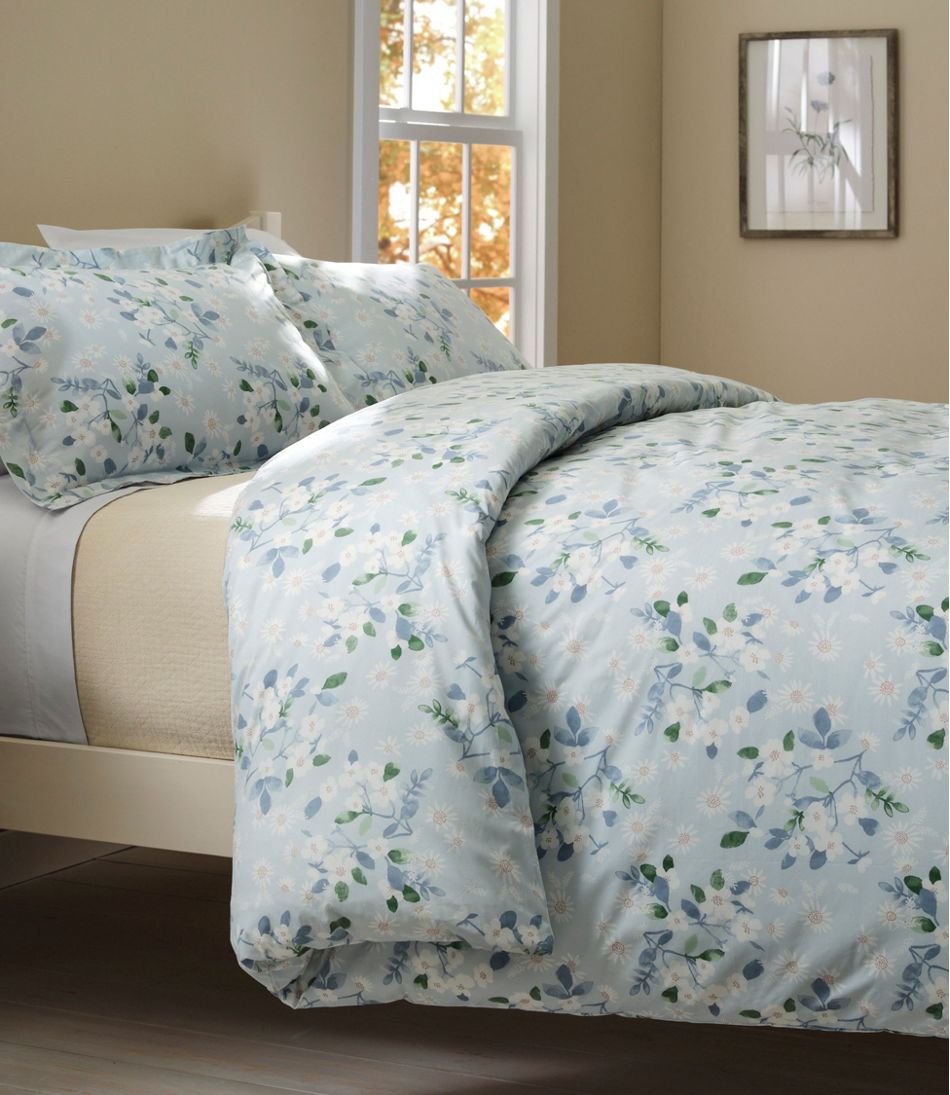 L.L.Bean | Premium Egyptian Percale Comforter Cover Collection, Daisy