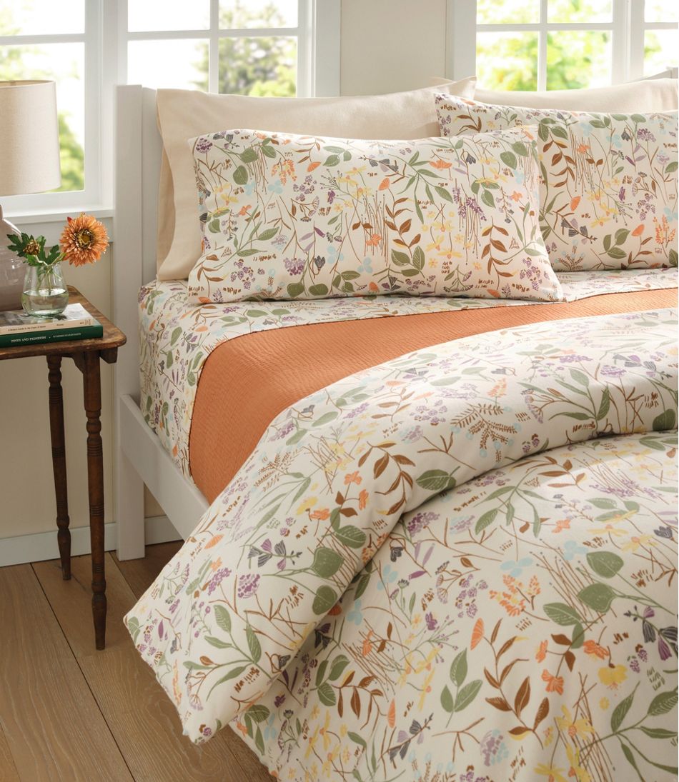 L.L.Bean | Birch Floral Flannel Comforter Cover Collection
