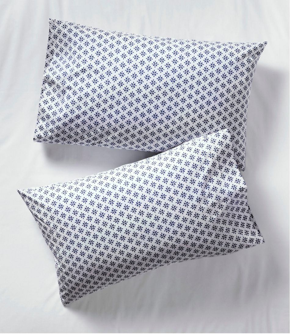 L.L.Bean | Sunwashed Percale Sheet Collection, Block Floral Print