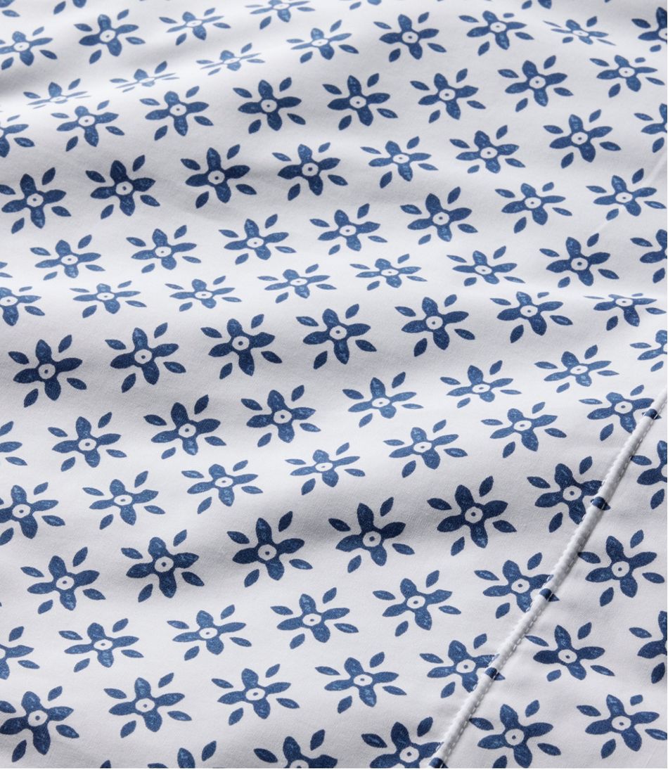 L.L.Bean | Sunwashed Percale Sheet Collection, Block Floral Print