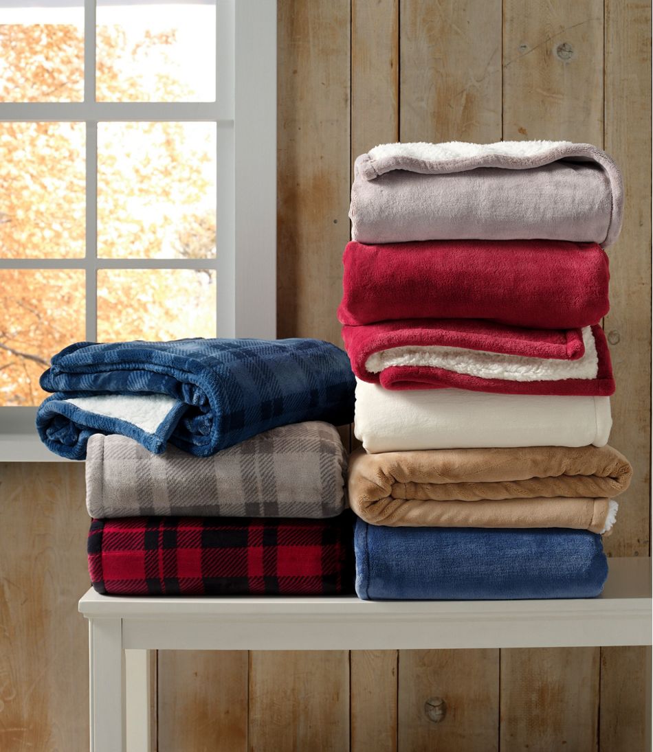 L.L.Bean | Wicked Plush Sherpa Throw, Plaid