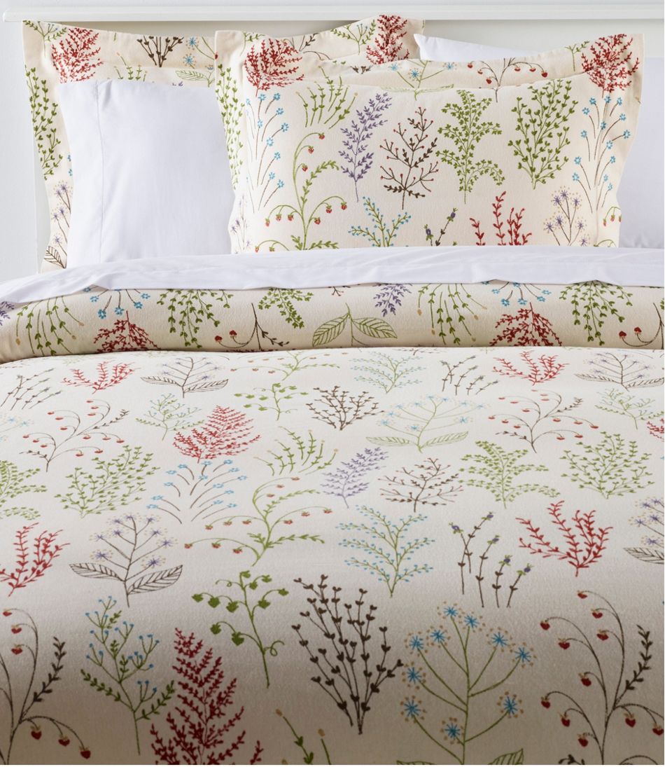 L.L.Bean | Botanical Floral Flannel Comforter Cover Collection
