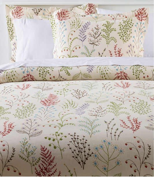 L.L.Bean | Botanical Floral Flannel Comforter Cover Collection