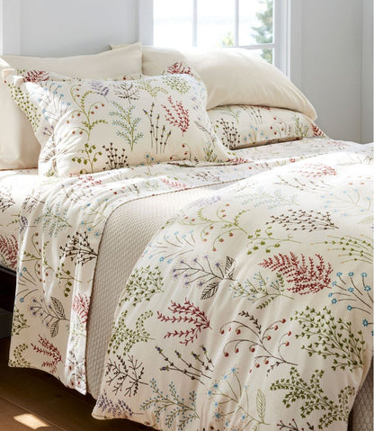 L.L.Bean | Botanical Floral Flannel Comforter Cover Collection