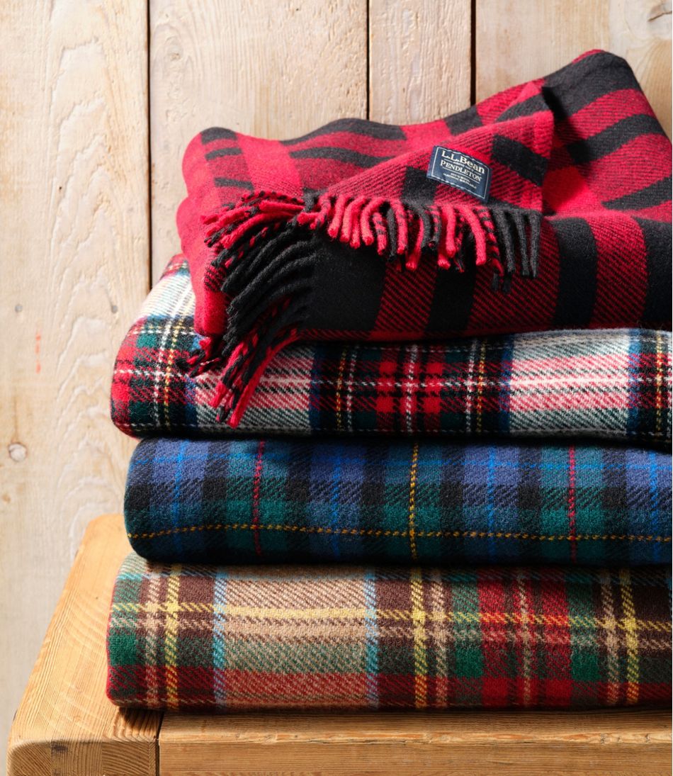 L.L.Bean | L.L.Bean Washable Wool Throw, Plaid 54" x 60"