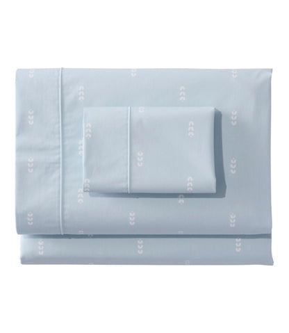 L.L.Bean | Sunwashed Percale Sheet Collection, Stamped Leaf Print